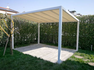 Struttura autoportante bianca di cm 400x300 con telo pvc impermeabile avorio